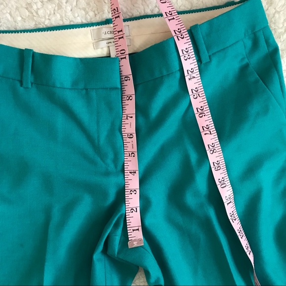 J. Crew Cafe Capri 100% Wool Teal Blue Size 6 - Picture 6 of 7
